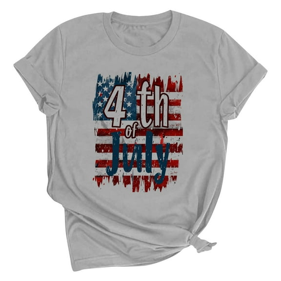 VerPetridure American Flag Shirt for Women 4th of July Tee Shirt USA Stars Stripes T-Shirt Patriotic Summer Tunic Tops