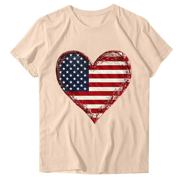 VerPetridure American Flag Shirt for Women 4th of July Tee Shirt USA Stars Stripes T-Shirt Patriotic Summer Tunic Tops