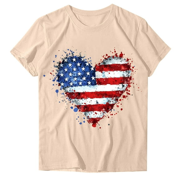 VerPetridure American Flag Shirt for Women 4th of July Tee Shirt USA Stars Stripes T-Shirt Patriotic Summer Tunic Tops