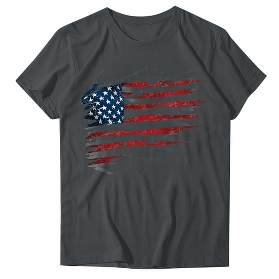 VerPetridure American Flag Shirts for Women 4th of July T Shirt Funny USA Print Crew Neck Tees Patriotic Casual Short Sleeve Tops