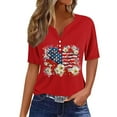 thumbnail image 1 of VerPetridure American Flag Shirts for Women 4th of July T Shirt Funny USA Print V-Neck Tees Patriotic Casual Short Sleeve Tops, 1 of 5