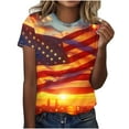 thumbnail image 1 of VerPetridure American Flag Shirts for Women 4th of July T-Shirt USA Flag Patriotic Shirt Stars and Stripes Summer Tees, 1 of 5
