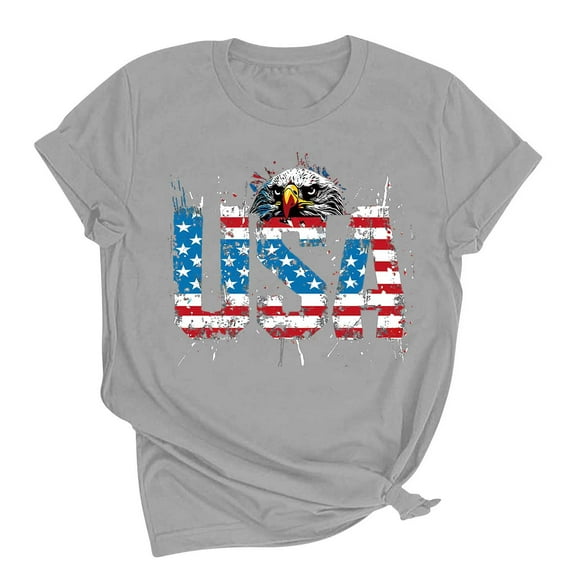 VerPetridure American Flag Shirts for Women 4th of July T-Shirt USA Flag Patriotic Shirt Stars and Stripes Summer Tees