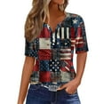 thumbnail image 1 of VerPetridure American Flag Shirts for Women 4th of July T-Shirt USA Flag Patriotic V-Neck Shirt Stars and Stripes Summer Tees, 1 of 4