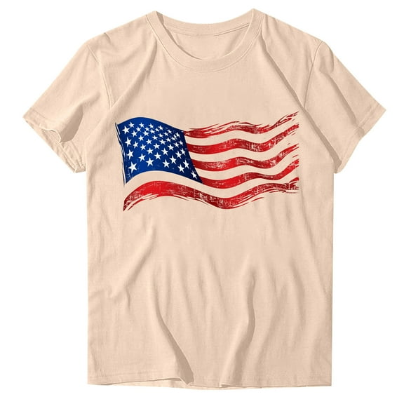 VerPetridure American Flag Shirts for Women 4th of July Tops USA Print T Shirt Casual Short Sleeve American Proud T-Shirt Tops