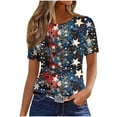 thumbnail image 1 of VerPetridure American Flag Shirts for Women 4th of July Tops USA Print T Shirt Casual Short Sleeve American Proud T-Shirt Tops, 1 of 4