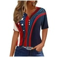 thumbnail image 1 of VerPetridure American Flag Shirts for Women 4th of July Tops USA Print T Shirt Casual Short Sleeve American Proud T-Shirt Tops, 1 of 5