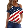 thumbnail image 1 of VerPetridure American Flag Shirts for Women 4th of July Tops USA Print T Shirt Casual Short Sleeve American Proud T-Shirt Tops, 1 of 5