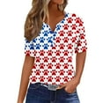 thumbnail image 1 of VerPetridure American Flag Stars Stripes Shirts for Women 4th of July Patriotic Shirt Cute Graphic Blouse USA Flag Tops Summer Tee, 1 of 4