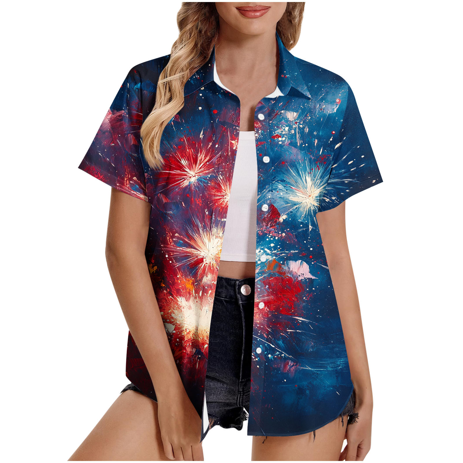 T-Shirt Donna Patriottica Bandiera Americana: Maglietta Manica Corta Con Scritta Faith Family Freedom, Abbigliamento Casuale Per Il 4 Luglio