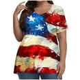 thumbnail image 1 of VerPetridure American Flag Stars Stripes Shirts for Women 4th of July Patriotic Shirt Cute Graphic Blouse USA Flag Tops Summer Tee, 1 of 5