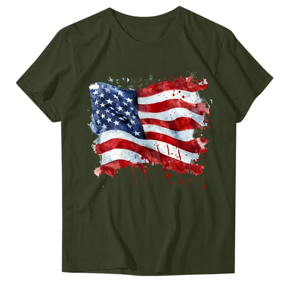 VerPetridure American Flag Stars Stripes Shirts for Women 4th of July Patriotic Shirt Cute Graphic Blouse USA Flag Tops Summer Tee