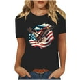 thumbnail image 1 of VerPetridure American Flag Stars Stripes Shirts for Women 4th of July Patriotic Shirt Cute Graphic Blouse USA Flag Tops Summer Tee, 1 of 8