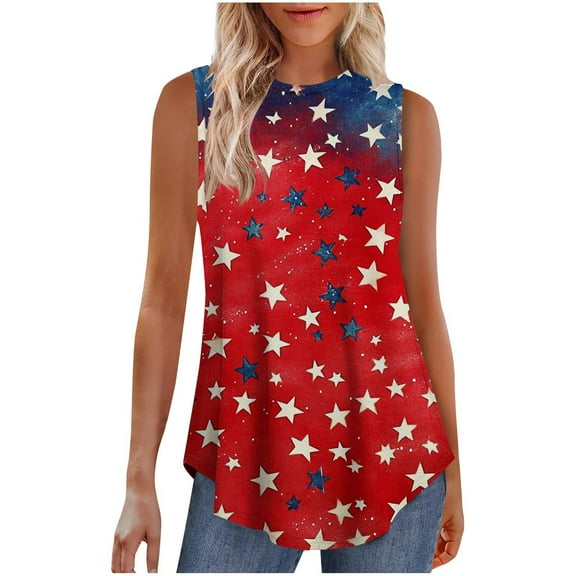 VerPetridure American Flag Tank Top Women 4th of July Tanks Tops for Womens USA Flag Patriotic Shirts Vest Sleeveless Tee