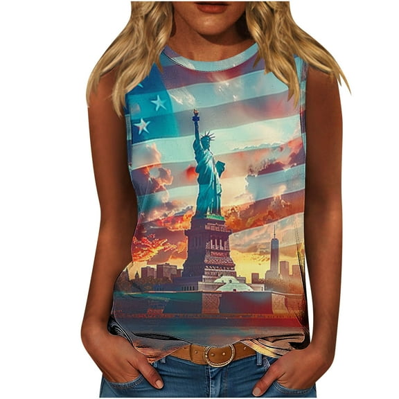 VerPetridure American Flag Tank Top Women 4th of July Tanks Tops for Womens USA Flag Patriotic Shirts Vest Sleeveless Tee