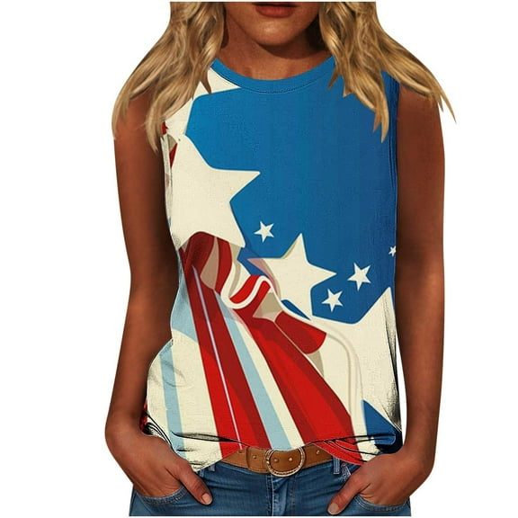 VerPetridure American Flag Tank Top Women 4th of July Tanks Tops for Womens USA Flag Patriotic Shirts Vest Sleeveless Tee