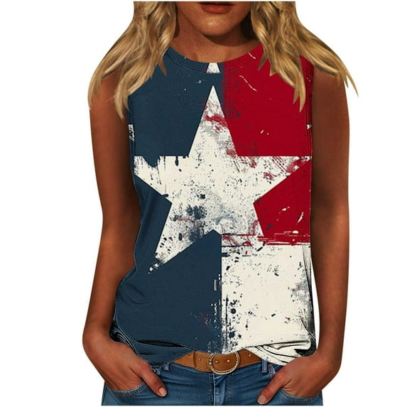 VerPetridure American Flag Tank Top Women 4th of July Tanks Tops for Womens USA Flag Patriotic Shirts Vest Sleeveless Tee