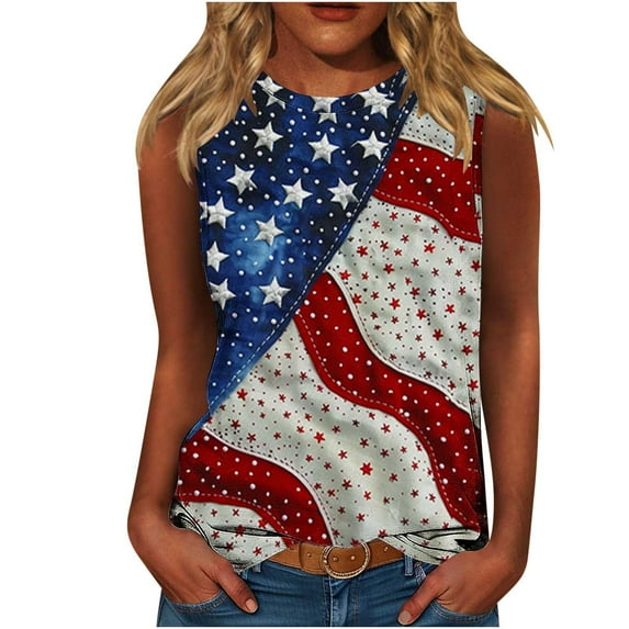 VerPetridure American Flag Tank Top Women 4th of July Tanks Tops for Womens USA Flag Patriotic Shirts Vest Sleeveless Tee