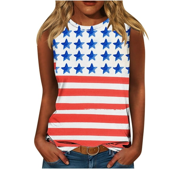 VerPetridure American Flag Tank Top Women 4th of July Tanks Tops for Womens USA Flag Patriotic Shirts Vest Sleeveless Tee