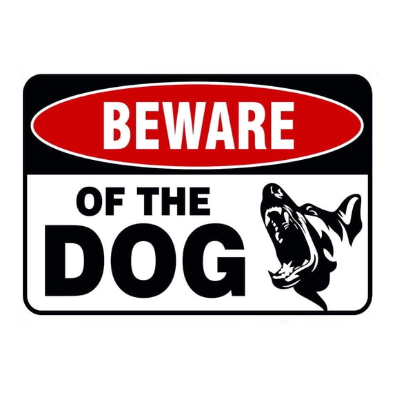 VerPetridure Beware Of The Dog Logo Iron Sign, There Are Dogs Metal Warning Sign