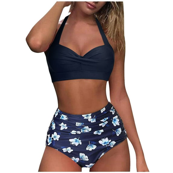 VerPetridure Bikini Sets for Women High Waisted Women's Fashion Bikini Set Swimsuit Two Piece Filled Swimwear Has A Chest Pad No Steel Support Beachwear