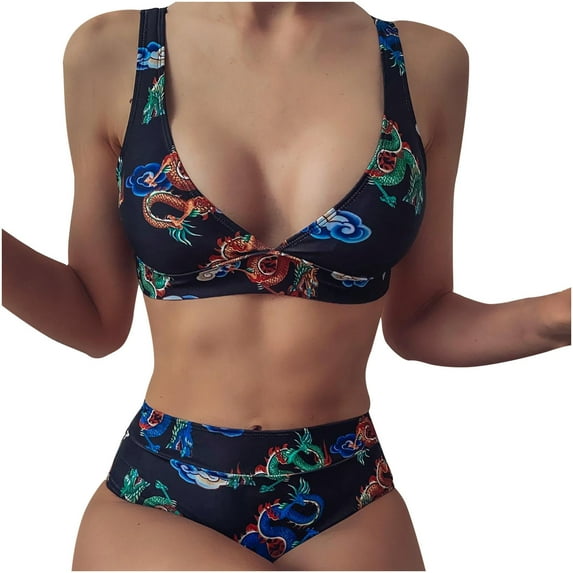 VerPetridure Bikini Sets for Women High Waisted Two Piece Swimsuits V Neck Twist Front Adjustable Spaghetti Straps Bathing Suit for Women