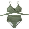 thumbnail image 1 of VerPetridure Bikini Sets for Women High Waisted Two Piece Swimsuits V Neck Twist Front Adjustable Spaghetti Straps Bathing Suit for Women, 1 of 6