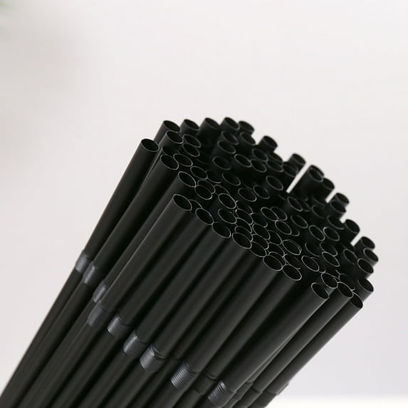 VerPetridure Black Disposable Plastic Straws Bent DIY Straws Creative Milk Tea Drink Straws