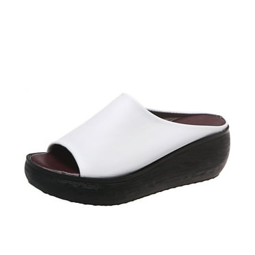 VerPetridure Black Sandals Women Women's Leisure Vacation Comfort Open Toe Wedge Beach Sandals