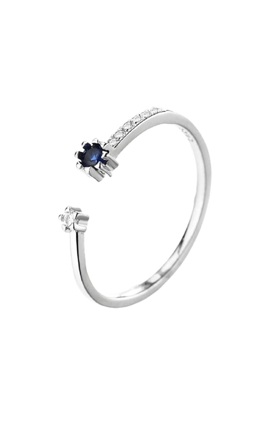 Blue Star And Moon Ring Female Open Two-in-one Combination Ring Set blue star open moon ring women