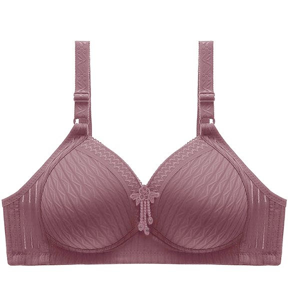 VerPetridure Bras for Women Front Closure Woman's Solid Color Fashion Bowknot Comfortable Hollow Out Bra Underwear No Rims