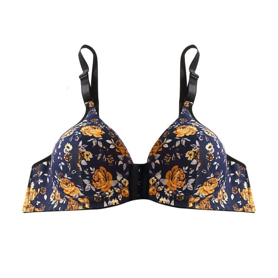 VerPetridure Bras for Women Full Coverage Woman's Fashion Bowknot Printing Comfortable Hollow Out Bra Underwear No Rims