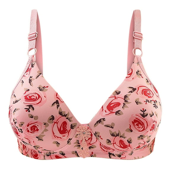 VerPetridure Bras for Women Full Coverage Woman's Fashion Bowknot Printing Comfortable Hollow Out Bra Underwear No Rims