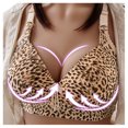 thumbnail image 1 of VerPetridure Bras for Women Full Coverage Women Leopard-Print Front Buckles Underwear No Steel Ring Close Bra, 1 of 5