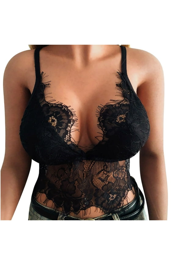 VerPetridure Bras for Women No Underwire Alluring Women Lace Cage Bra Elastic Cage Bra Strappy Hollow Out Bra Bustier