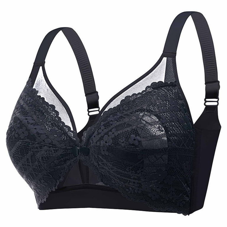 VerPetridure Bras for Women Plus Size Women's Sexy Ultra-thin Lace Bra  without Steel Ring Breast Front Opening Feeding Bra 