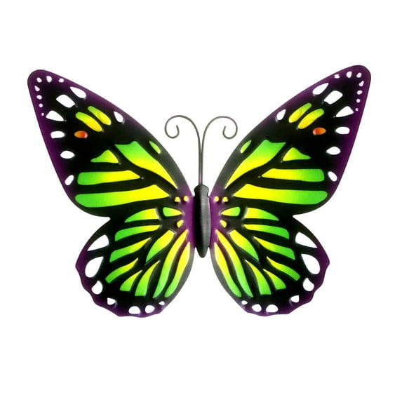 VerPetridure Butterfly Garden Decor Metal Art Wall ornament Living Room Bedroom Home Decor Green Garden Butterfly Art Outdoor Garden Backyard Metal Animal Decoration Gift