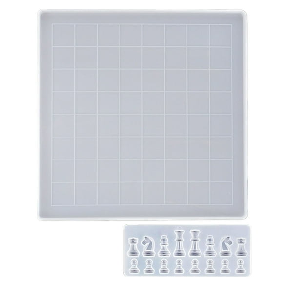 VerPetridure Chess Board Resin Mold Game Board Silicone Epoxy Resin Casting Mold for DIY Crafts