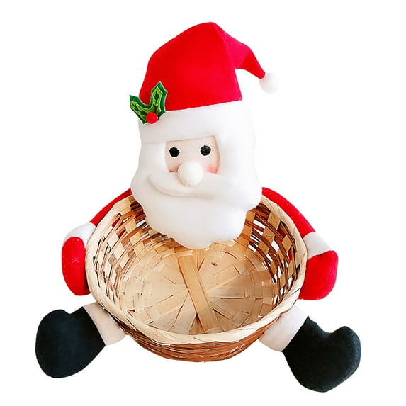 VerPetridure Christmas Candy Storage Basket Decoration Santa Claus Storage Basket Gift Large