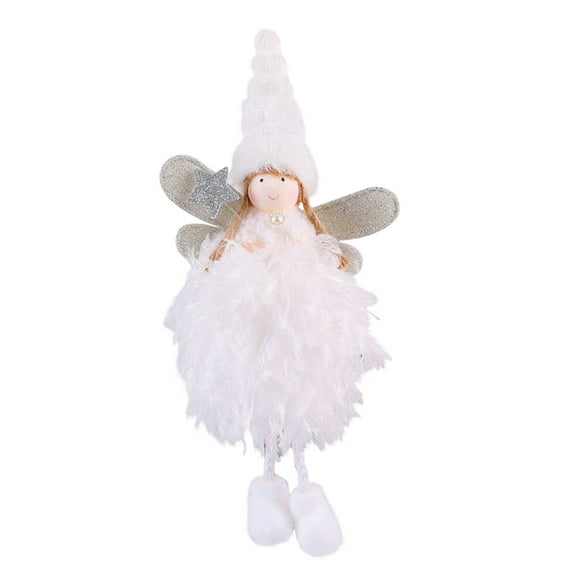 VerPetridure Christmas Decoration Christmas Bow Plush Ball Angel Pendant Christmas Tree Girl Angel Pendant