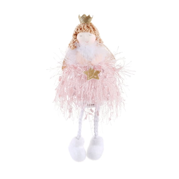 VerPetridure Christmas Decoration Supplies Crown Angel Creative Christmas Tree Pendant Children'S Gift Pink Christmas Angel Plush Doll Pendant Tree Hanging Decoration Party Ornaments