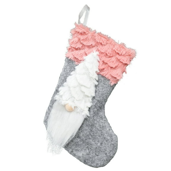 VerPetridure Christmas Decoration Supplies Crutches Faceless Doll Gnome Old Man Christmas Stocking ornaments Pink Pink Christmas Decorations Crutches Faceless Doll Dwarf Santa Claus Christmas Stockin