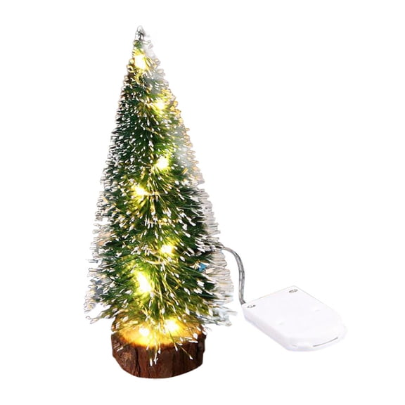 VerPetridure Christmas Decorations Christmas Table Decoration with Led Light Pine Needle Dusting Mini Christmas Tree Warm Light 35Cm Christmas Decorations Desktop Decoration With LED Lights Mini Chri