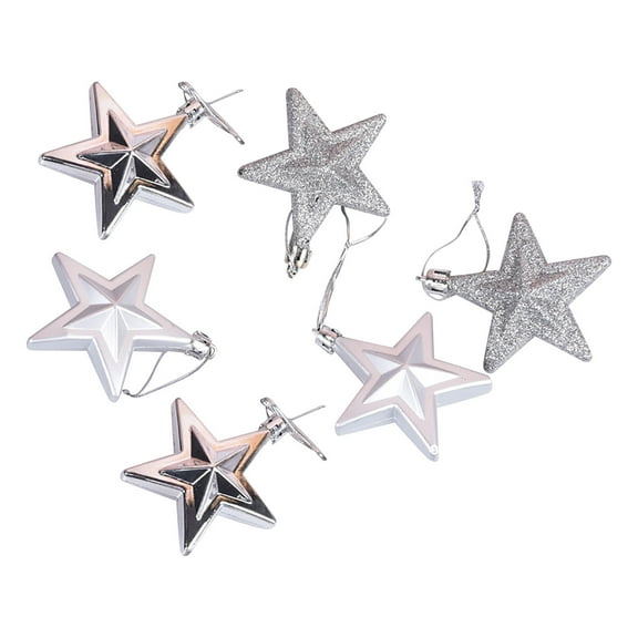 VerPetridure Christmas Decorations Christmas Tree Decorations 7CM Christmas Five-pointed Star