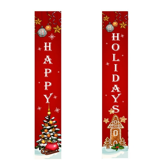 VerPetridure Christmas Flag Home Decoration Outdoor Banner Couplet Christmas 06 Christmas Curtain Decoration Door Hanging Painting Hanging Flag Decoration