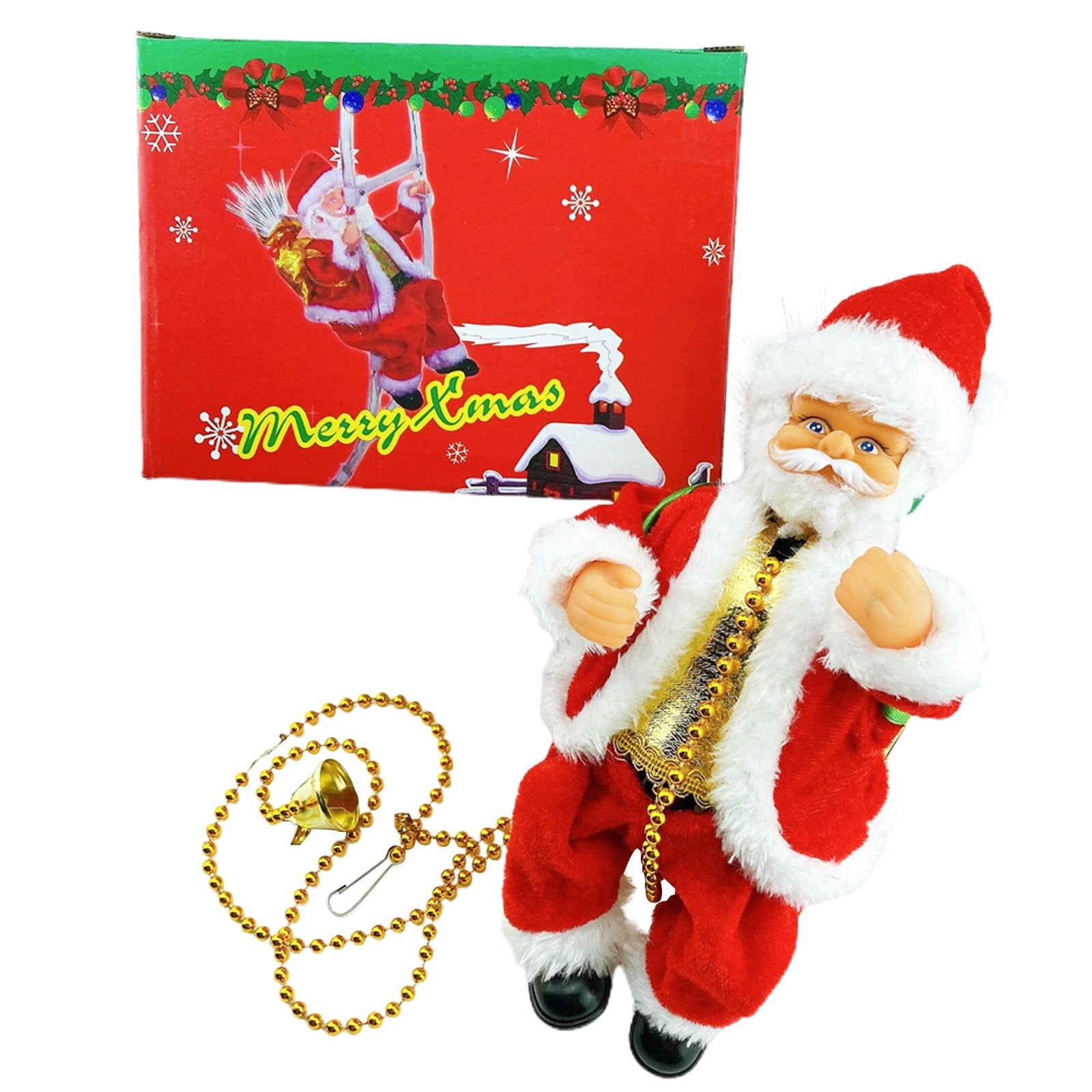 VerPetridure Christmas Music Old Man Doll, Ladder Climbing Santa