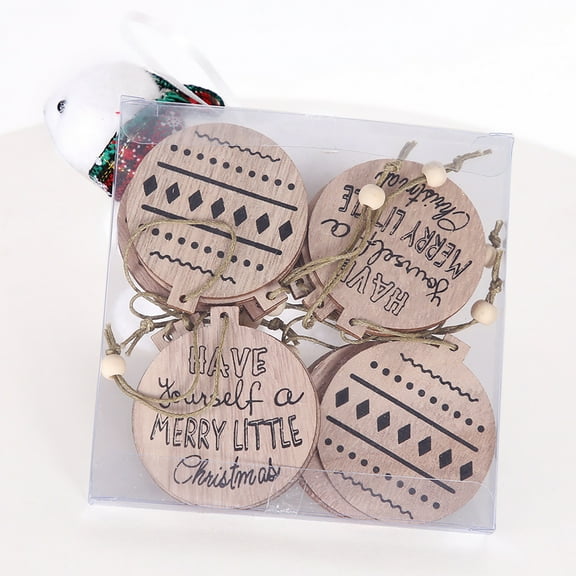 VerPetridure Christmas Tree Ornaments Set of 12 Wooden Slices Christmas Hanging Craft Decorations Rustic Farmhouse Christmas Ornaments Holiday Decor for Home Christmas Decor Party Supplies