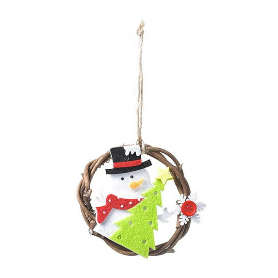 VerPetridure Christmas Wreath Door Hanging Trumpet Christmas Tree Decoration Rattan Ring