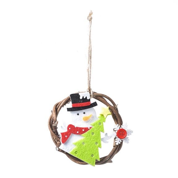VerPetridure Christmas Wreath Non Woven Rattan Ring Pendant Round Door And Window Pendant