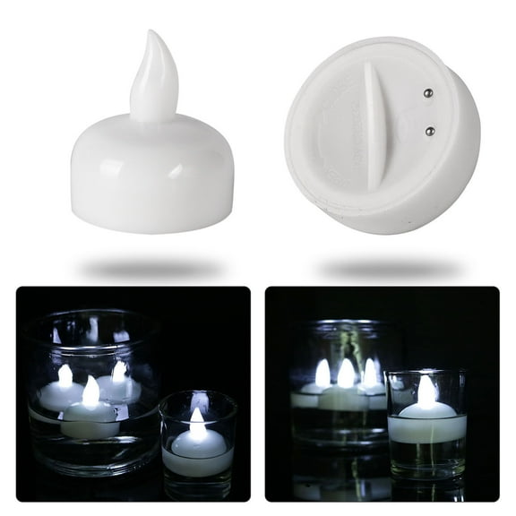 VerPetridure Clearance 12 Pieces Of Party Decorations Will Light Up When Exposed To Water Induction Floating Water LED Candle Lights Flashing Electronic Small Candles
